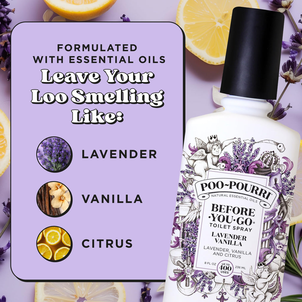 Poo-Pourri Before-You-go Toilet Spray, Lavender Vanilla Scent, 8 Fl Oz