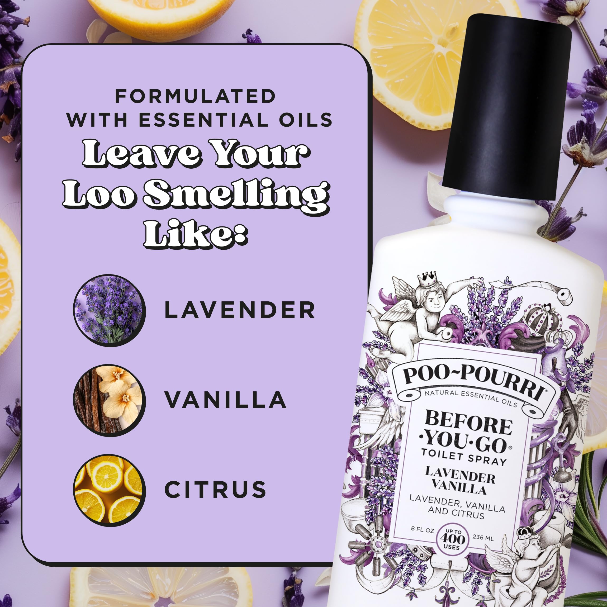 Poo-Pourri Before-You-go Toilet Spray, Lavender Vanilla Scent, 8 Fl Oz