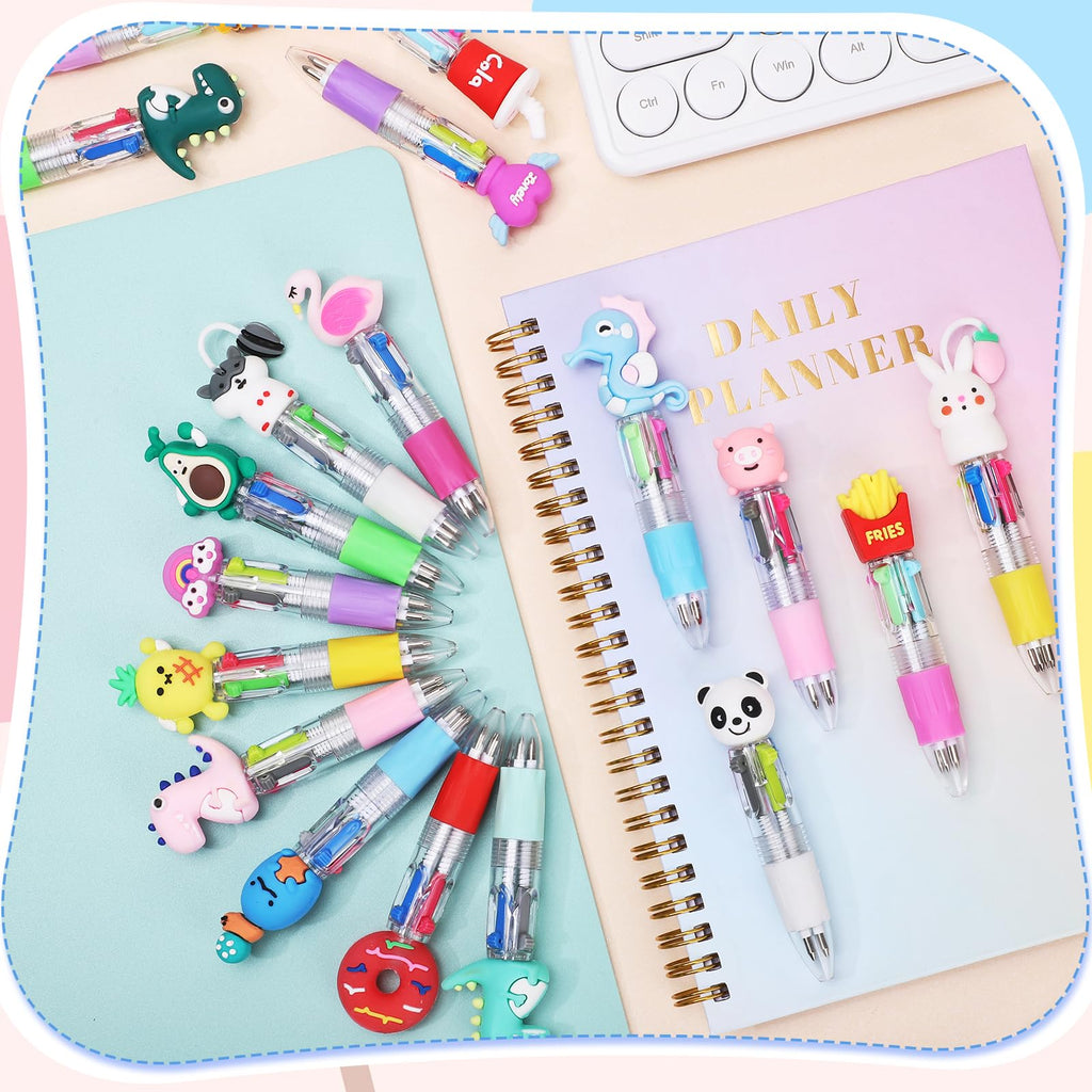 48 Pack Multicolor Pen in One, 4-in-1 Cute Pens Bulk Mini Fun Pens End of Year Gifts for Student Elementary Graduation Gift Classroom Prize Gift Birthday Party Favors Goodie Bags Stuffers