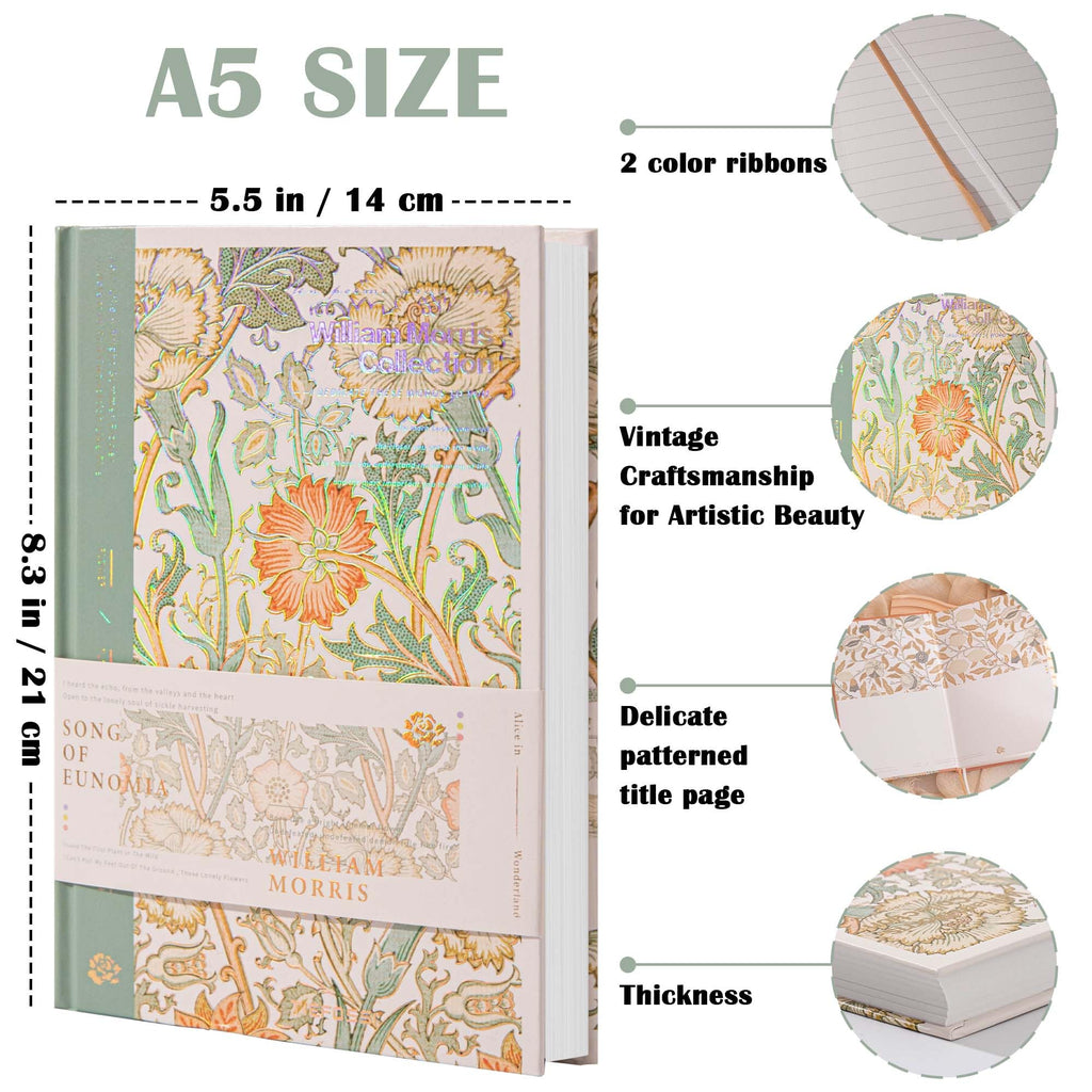 Lined Journal Notebook for Women Writing-A5 Hardcover Notebook-Premium 100gsm 224 Pages-Thick Travel journals for writing-College Ruled for Work Organization, Note Taking