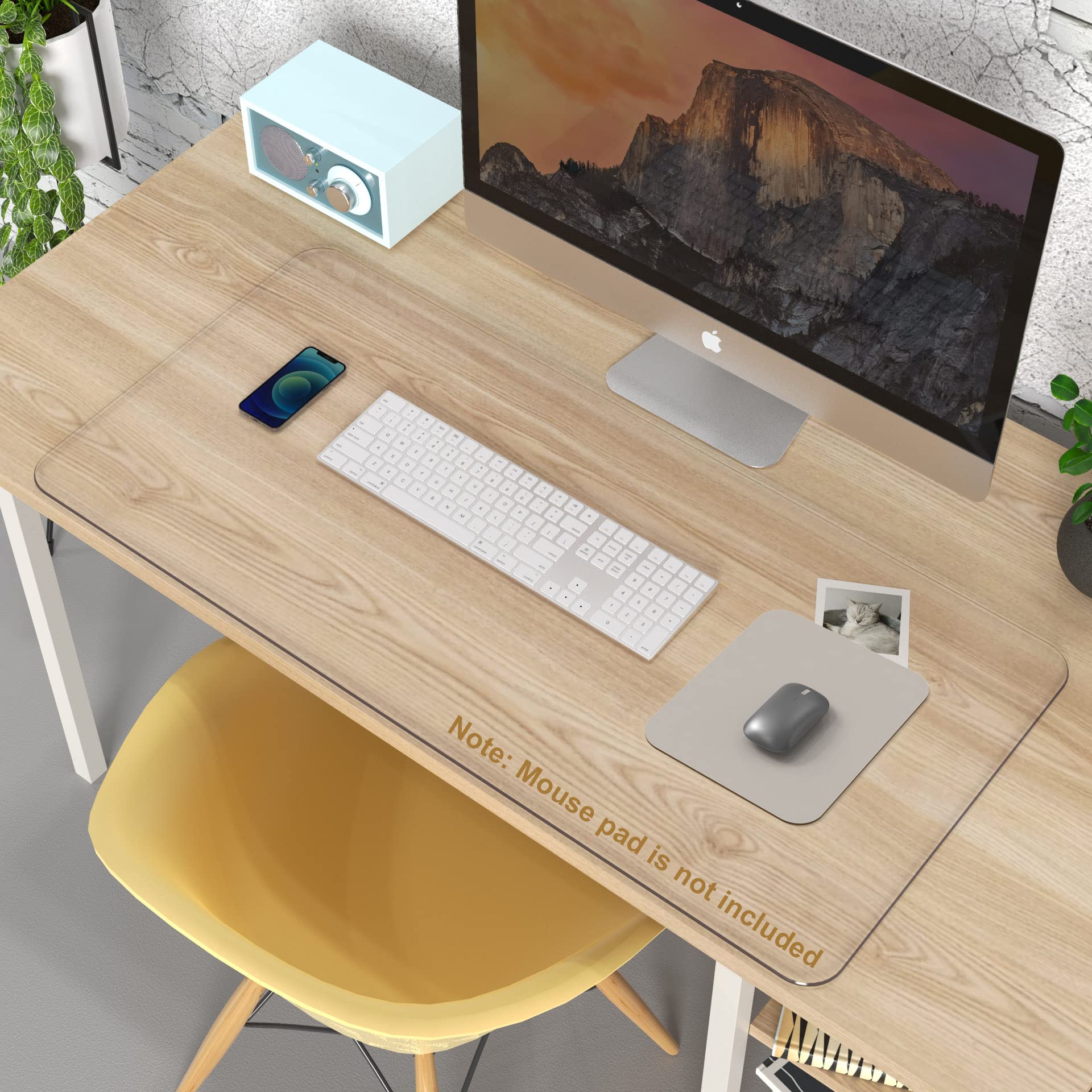 Oterri Clear Desk Mat, 35”x17” Clear Table Cover Protector, Heat Resistant & Waterproof Round Edge Durable Desk Pad Mat, Anti-Static Table Protector Pad