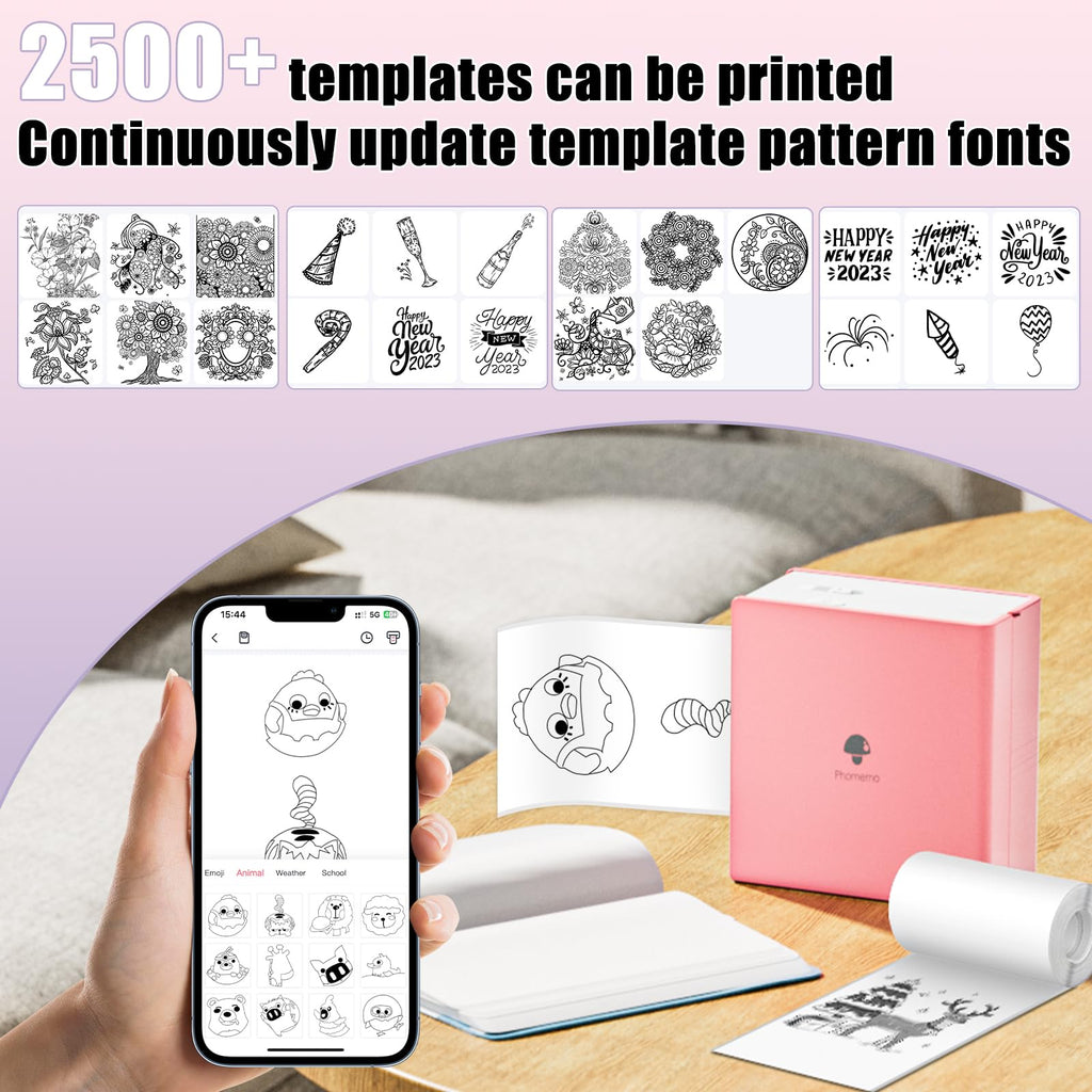 Memoking White Thermal Sticker Paper 50mm, Compatible with T02/M02/M04S/M04AS Mini Sticker Maker, HD Adhesive Thermal Printer Paper for Kids Suitable for Study Notes, List, Gift, 3.5m/Roll, 3 Rolls