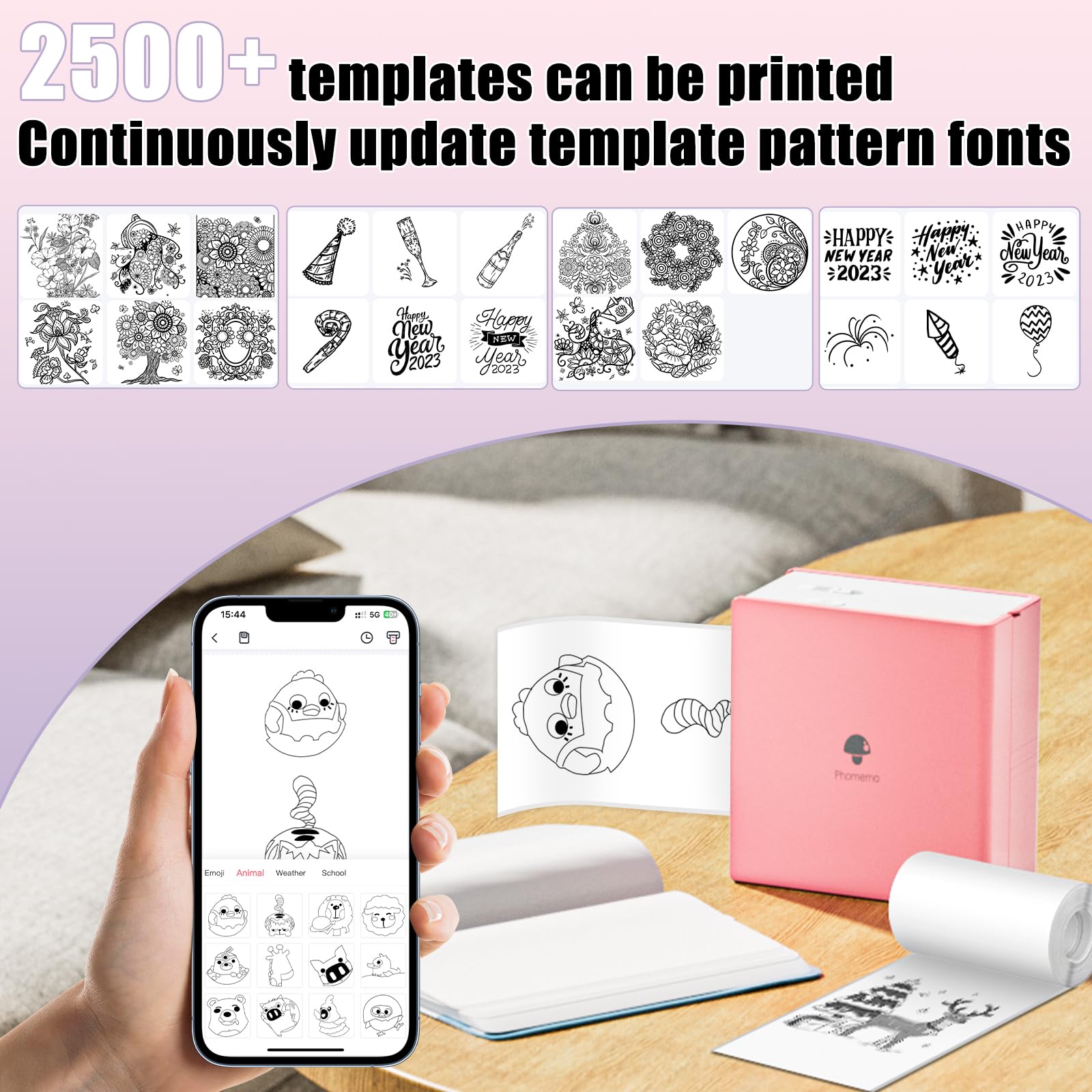 Memoking White Thermal Sticker Paper 50mm, Compatible with T02/M02/M04S/M04AS Mini Sticker Maker, HD Adhesive Thermal Printer Paper for Kids Suitable for Study Notes, List, Gift, 3.5m/Roll, 3 Rolls