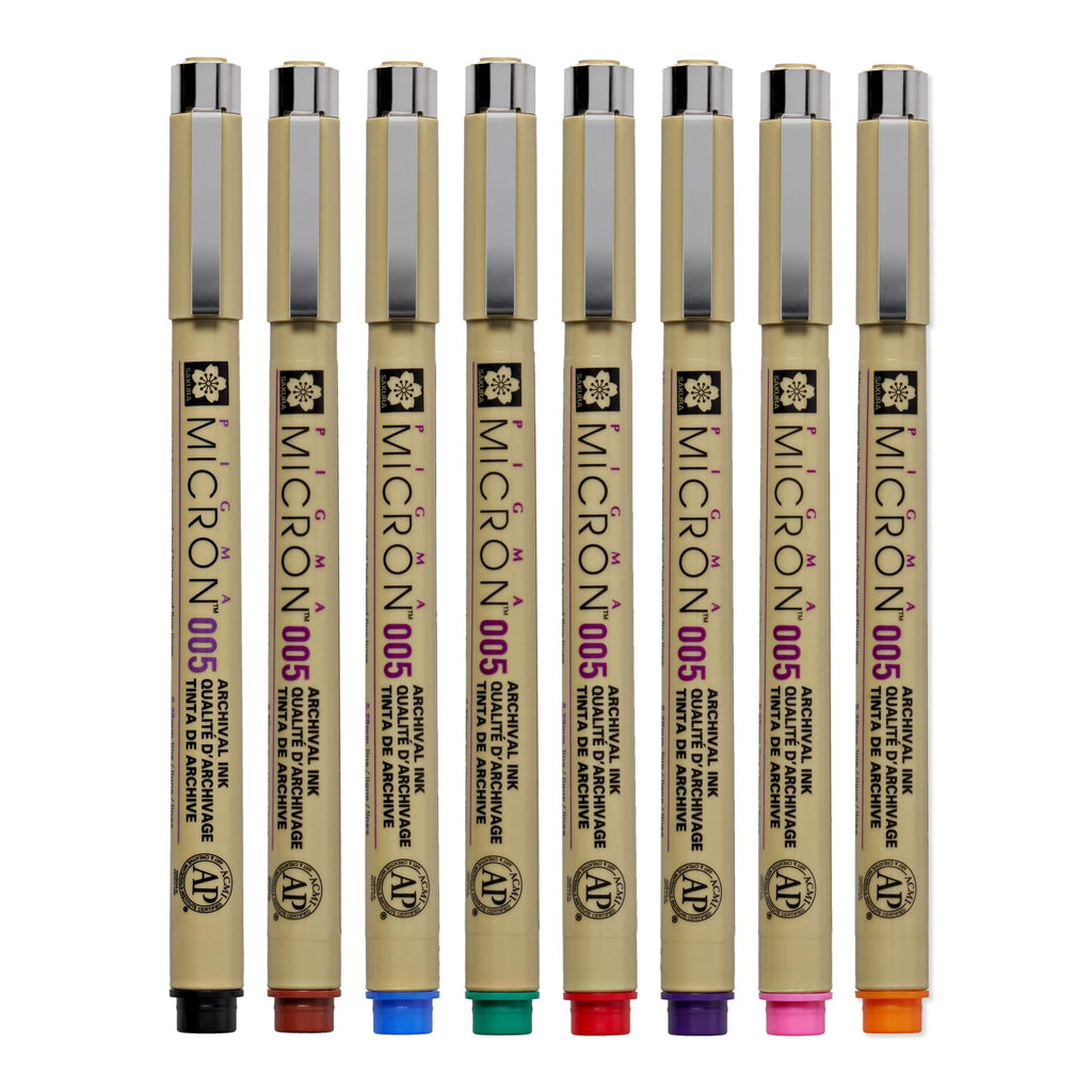 Sakura Pigma Micron 005 8 Color Set Water Based Pigment for Illustration