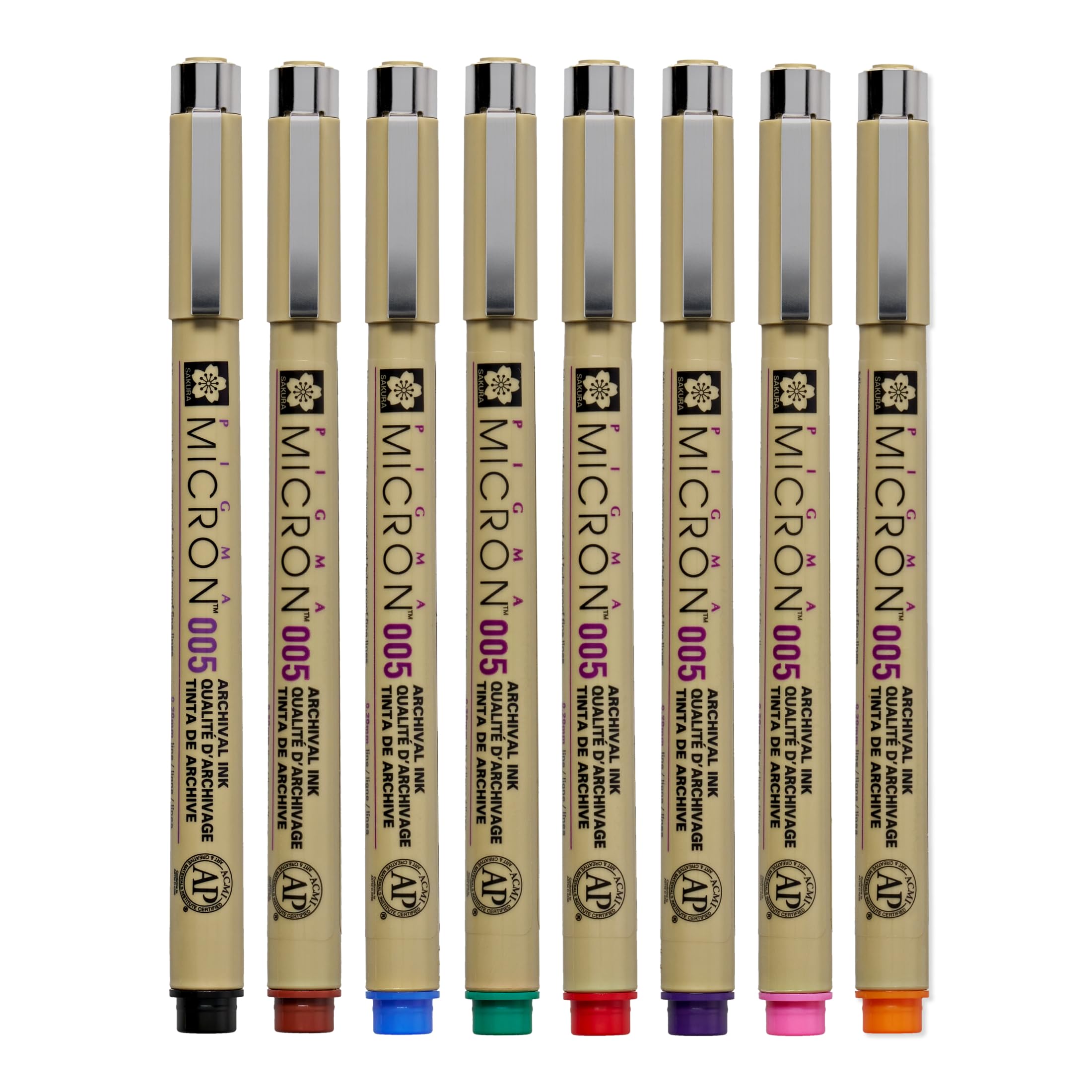 Sakura Pigma Micron 005 8 Color Set Water Based Pigment for Illustration