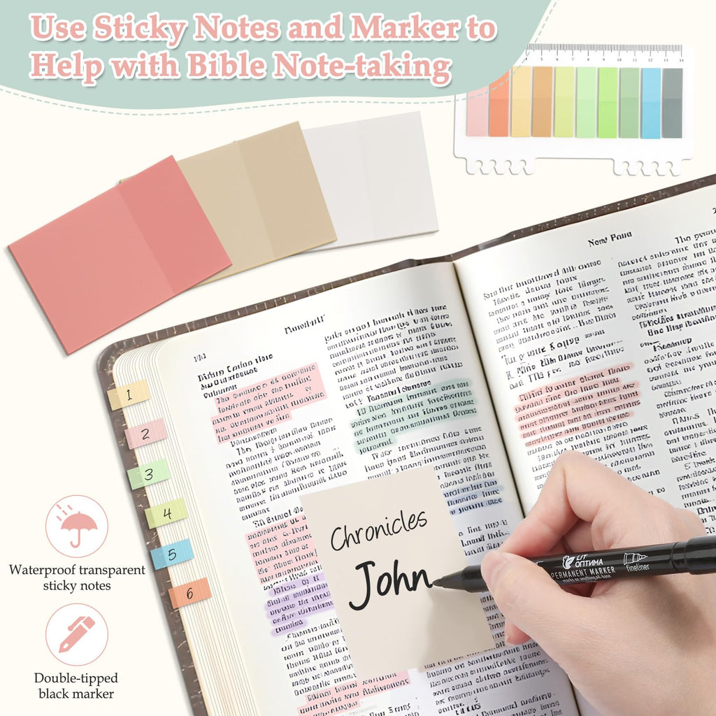 Bible Journaling Kit, Bible Study Supplies Journaling Kit with Highlighters Marker Pens No Bleed Strip Index Tabs Bible Accessories Set for Women Students Beginner, Christian Gifts