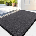 Kitinjoy Indoor Door Mat 20"x32", Dirt Resistant and Absorbent Non-Slip Rubber Backing Front Door Mat,Washable Low-Profile Doormat Entrance Mat for Entryway, Black