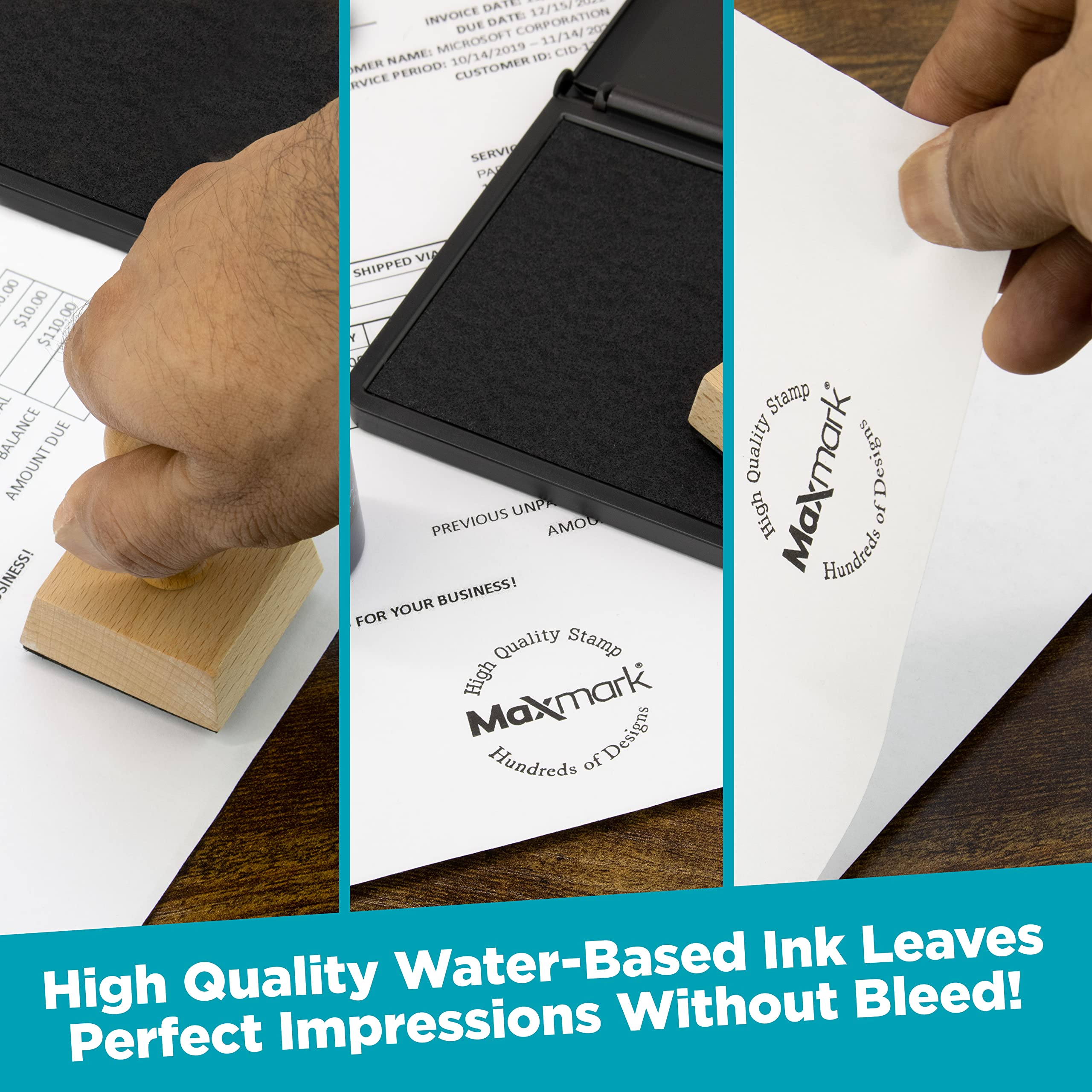 MaxMark Premium Refill Ink for self inking stamps and stamp pads, Black Color - 2 oz.