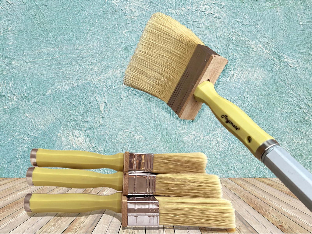 6 Inch Extra-Wide Paint Brush Large Block Stain Brushes Household Bristle Paint Brush for Walls, Dusting, Limewash, Wood Deck and Fence Stain Applicator by Magimate