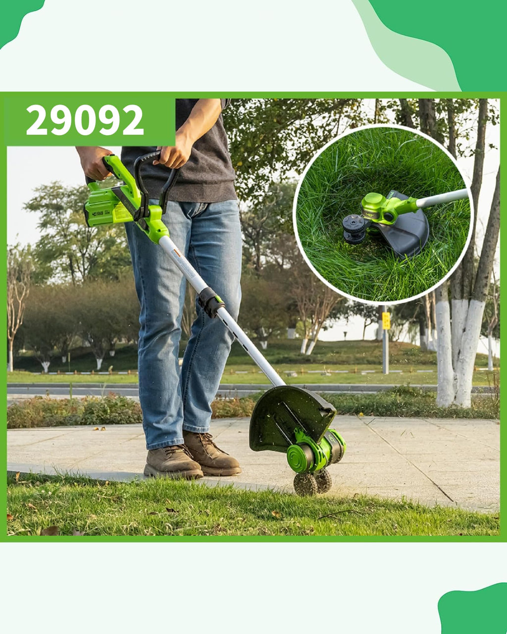 Eyoloty 29092 29252 String Trimmer Line Replacement 16ft 0.065” for Greenworks 21302 21332 21342 20V 24V 40V Single Line String Trimmer with 3411546A-6 Cap Covers Parts Auto-Feed String Edger (6+1)