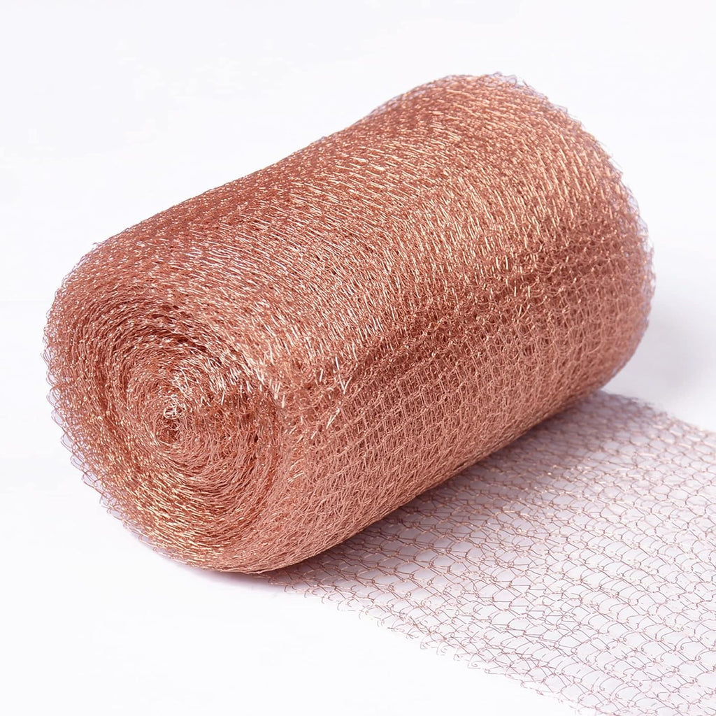 5” x 32 ft,100% Pure Copper Mesh for Distilling, Knitted Copper Mesh Roll, Double Layer Fabric Wool Hole Filler Used for Garden and House
