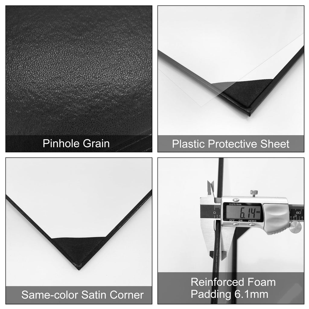GraduatePro Diploma Cover 8.5x11 Graduation Covers Certificate Document Holder Smooth Leather Letter Size Black