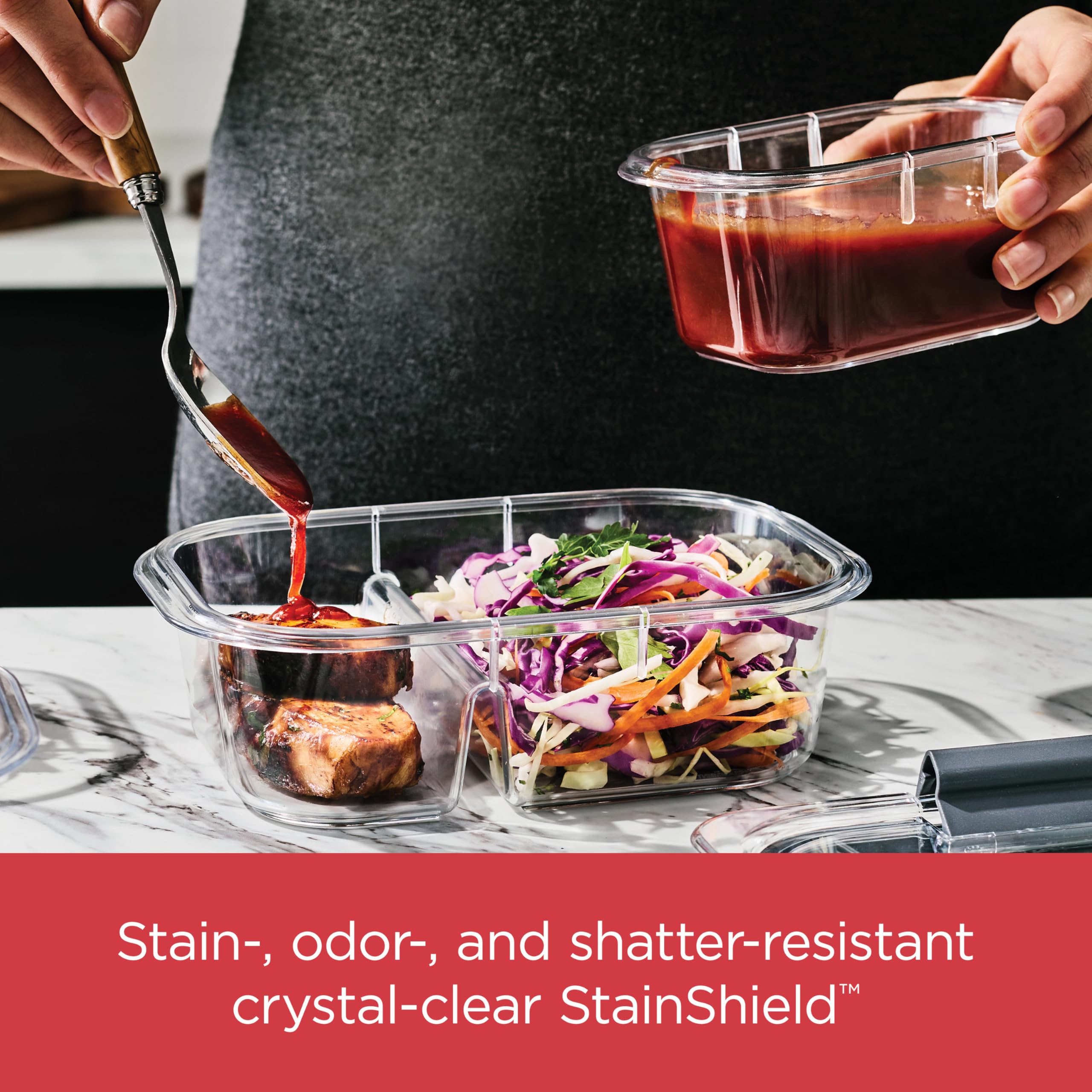 Rubbermaid Brilliance Large Food Storage Container | BPA-Free Airtight Food Storage Container | 2.3 L (9.6 Cup)