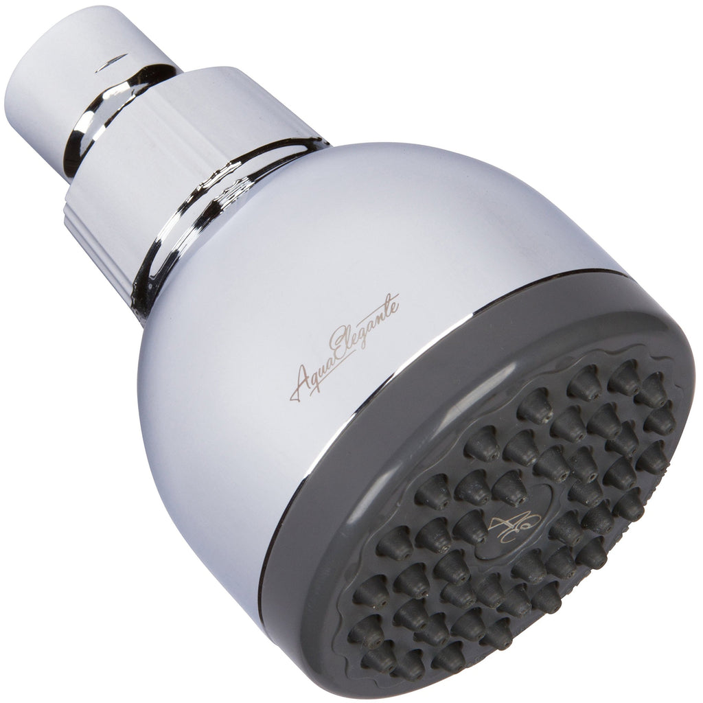 Aqua Elegante High Pressure Shower Head - Best 3 Inch Wall Mount Bathroom Showerhead for Boosting Low Flow with Anti-Clog Nozzles & Adjustable Brass Ball Joint - 2.5 GPM - Polished Chrome