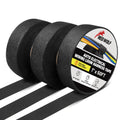 RED WOLF 1 Inch x 50 FT Wiring Harness Cloth Tape 3 Rolls Electric Wire Loom Harness Flexibility High Abrasion Resistance Adhesive for Automobile Electrical Engine Noise Dampening Insulation, Black