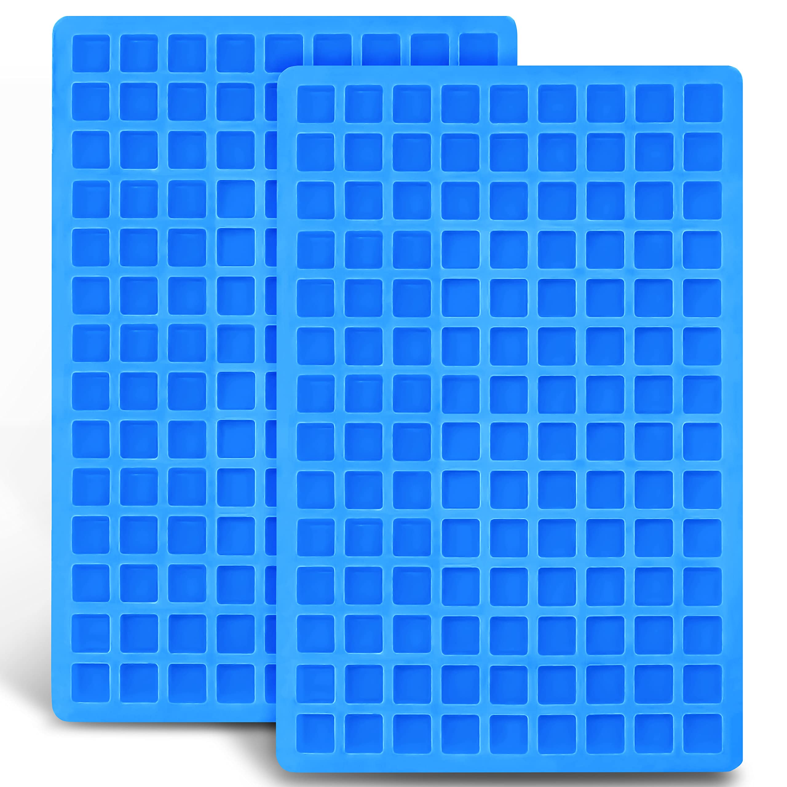 Anaeat 126-Cavity Square Silicone Candy Mold, 2 Pack Non-Stick Mini Silicone Mold for Chocolate, Ice Cube, Homemade Caramels, Jelly, Gummy, Truffles, Pralines & Ganache - Flexible & Easy to Release