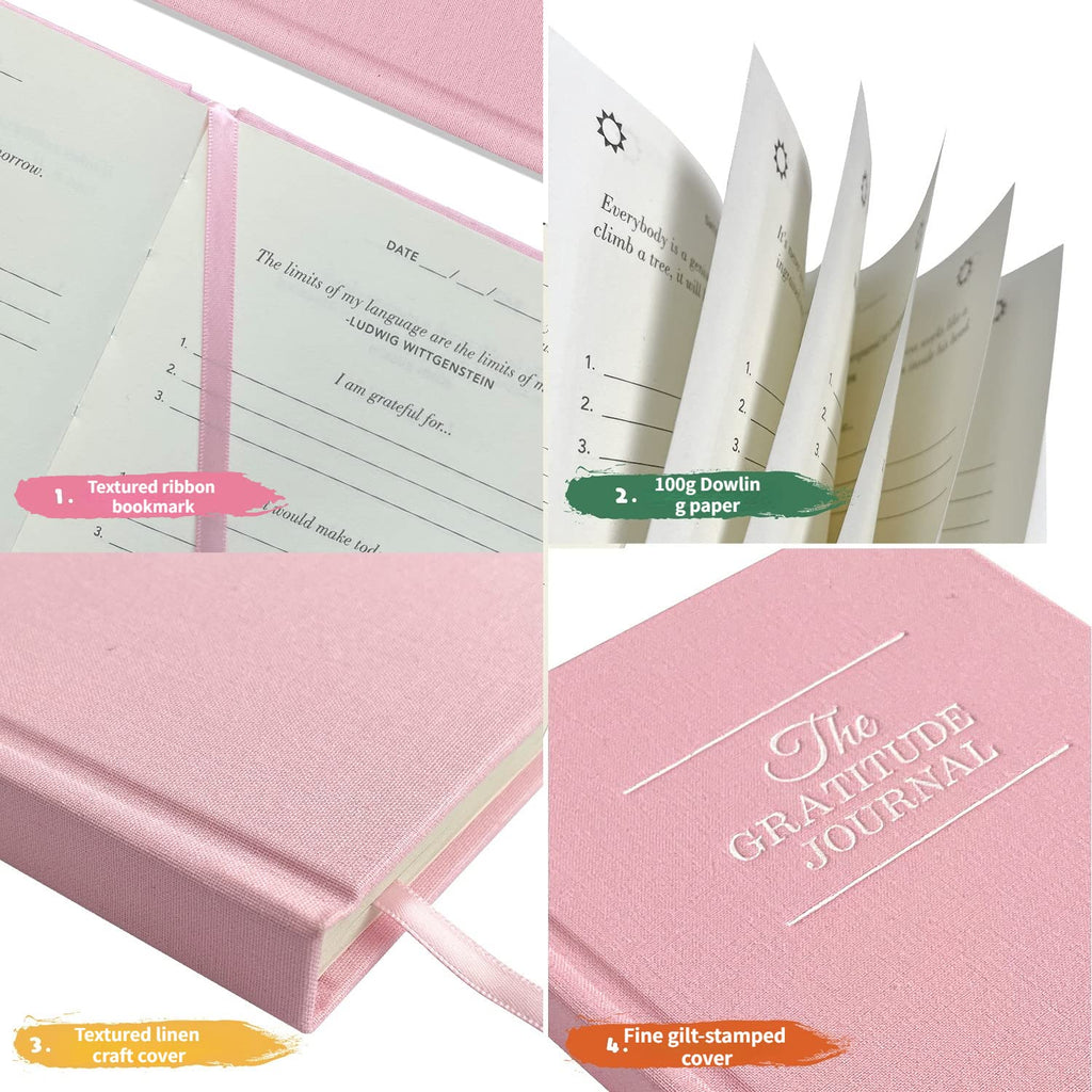 Daily Gratitude Journal for Women,Daily Planner 2026, Thanksgiving Gift Organiser, Achieve Your Goals with more Motivation,Minutes a Day for more Self Care, Mental Health & Happiness A Daily Journal to Inspire a Happier (Pink)