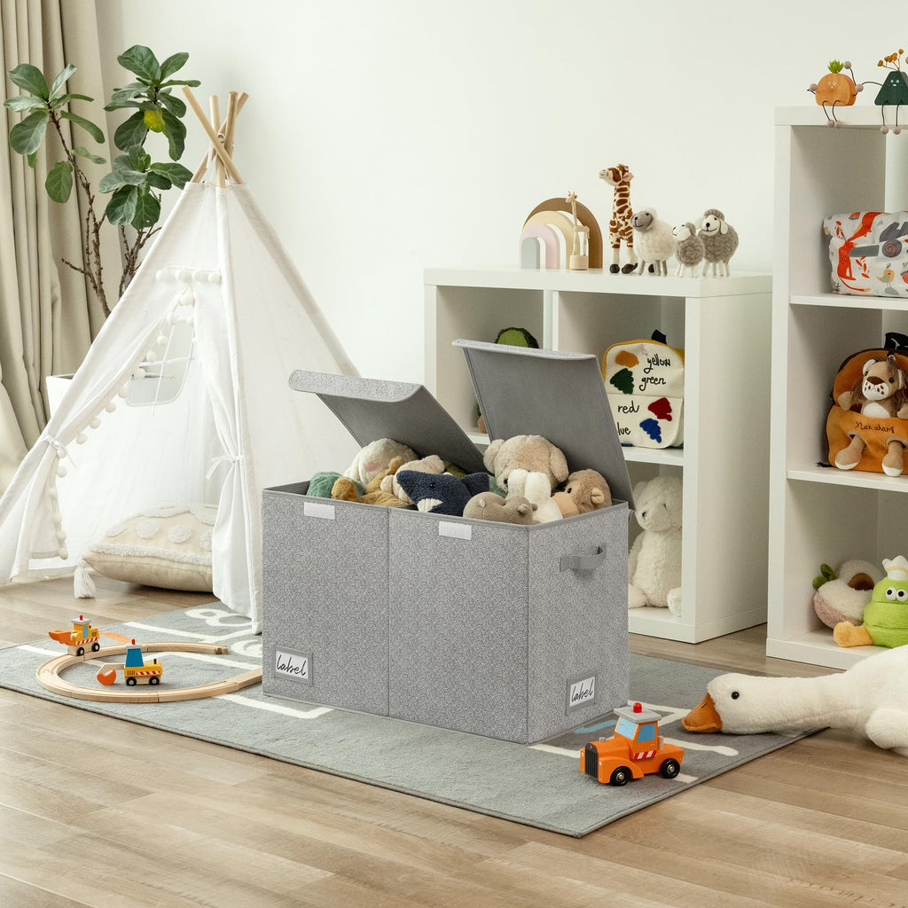 GRANNY SAYS Extra Large Storage Box with Lid, Pack of 1 Fabric Storage Chest, Organizer and Storage Bins for Living Room, Dust-proof Storage Container, Grey