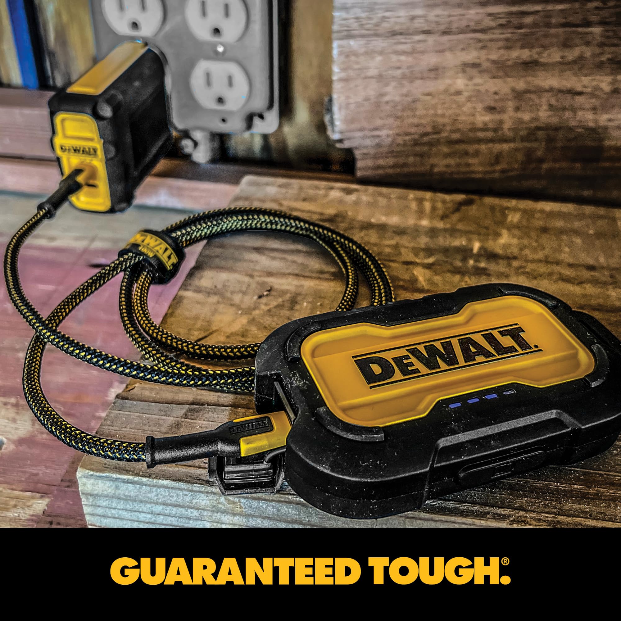 DEWALT Heavy Duty 100W USB C Cable, Jobsite 100 Watt USB C Cable, High Speed Type-C to Type-C, Fast Charge PD USBC Fast Charging Cord for iPhone 17/16/15 Plus Pro Max MacBook iPad Samsung Galaxy, 4 ft