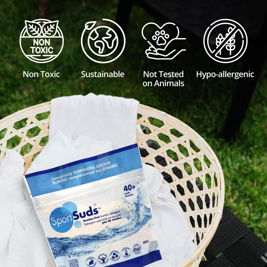 Sport Suds Detergent, 500g Zipper Pouch, 40+ Loads