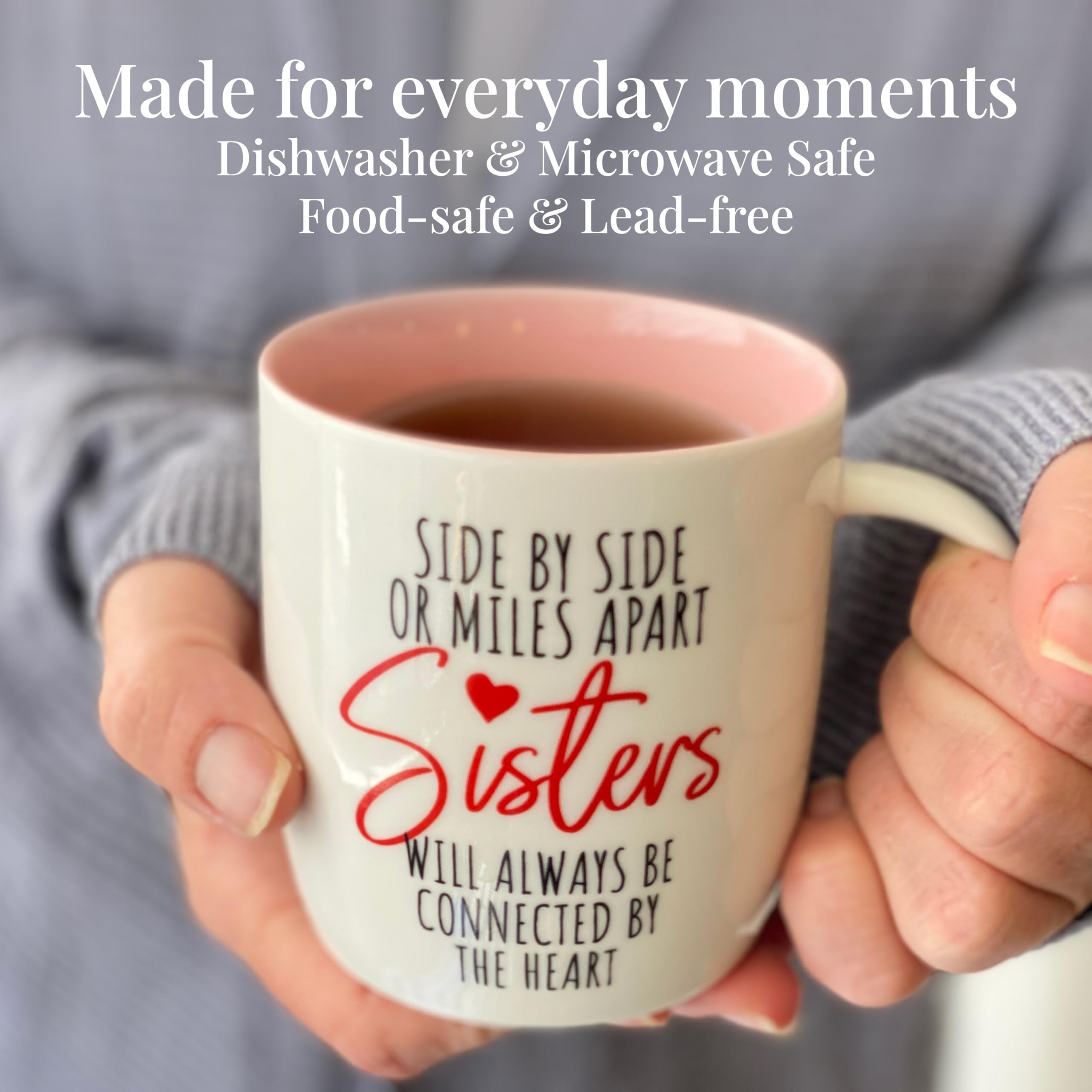 Triple Gifffted Best Sister Ever Coffee Mug & Socks, Gifts for Little Big Sisters from Brother, Birthday Presents Ideas, Valentines Mothers Day Christmas, to Younger Older Sibling, Ceramic Cup 380ml