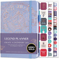 Legend Planner – Deluxe Weekly & Monthly Life Planner to Hit Your Goals & Live Happier. Organizer Notebook & Productivity Journal. A5 Hardcover, Undated – Start Any Time + Stickers – Periwinkle