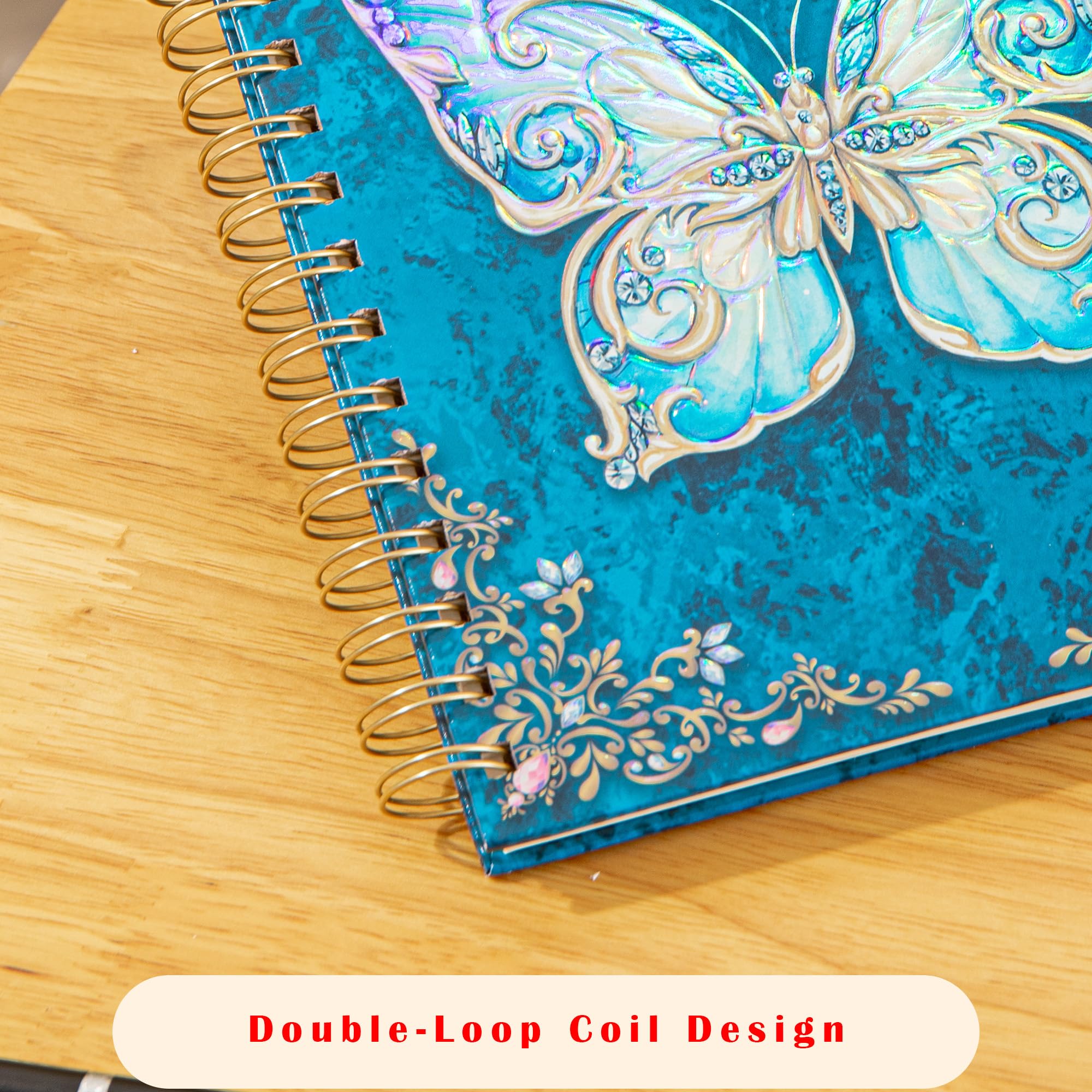 sexeeg Spiral Notebook Journal-Journal for Women-College Ruled Journals for Writing-B5 3D Butterfly Embossed Hardcover Notebooks -192 Pages Lined Paper for School, Office, 9" X 6.9"
