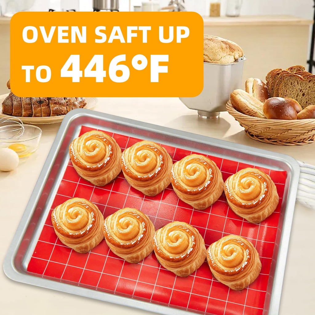 EuChoiz Silicone Baking Mat Roll 16IN*5FT, Non-Slip, Non-Stick, Reusable, Free Cutting, Oven Liner, Counter Mat, Freeze Dryer Mat, Red