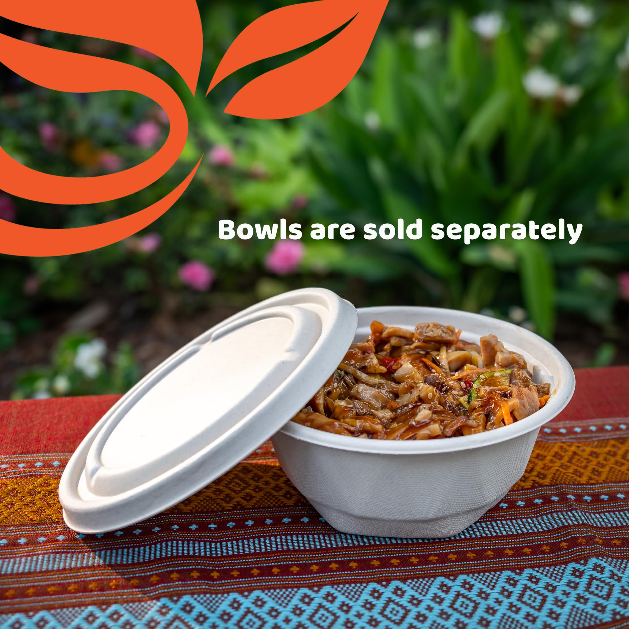 Compostable Pulp Lids for 20 oz & 25 oz Bagasse Bowls – Biodegradable Sugarcane Fiber | Eco-Friendly, PFAS-Free, Heavy-Duty Disposable Food Container Lids for Hot & Cold Takeout