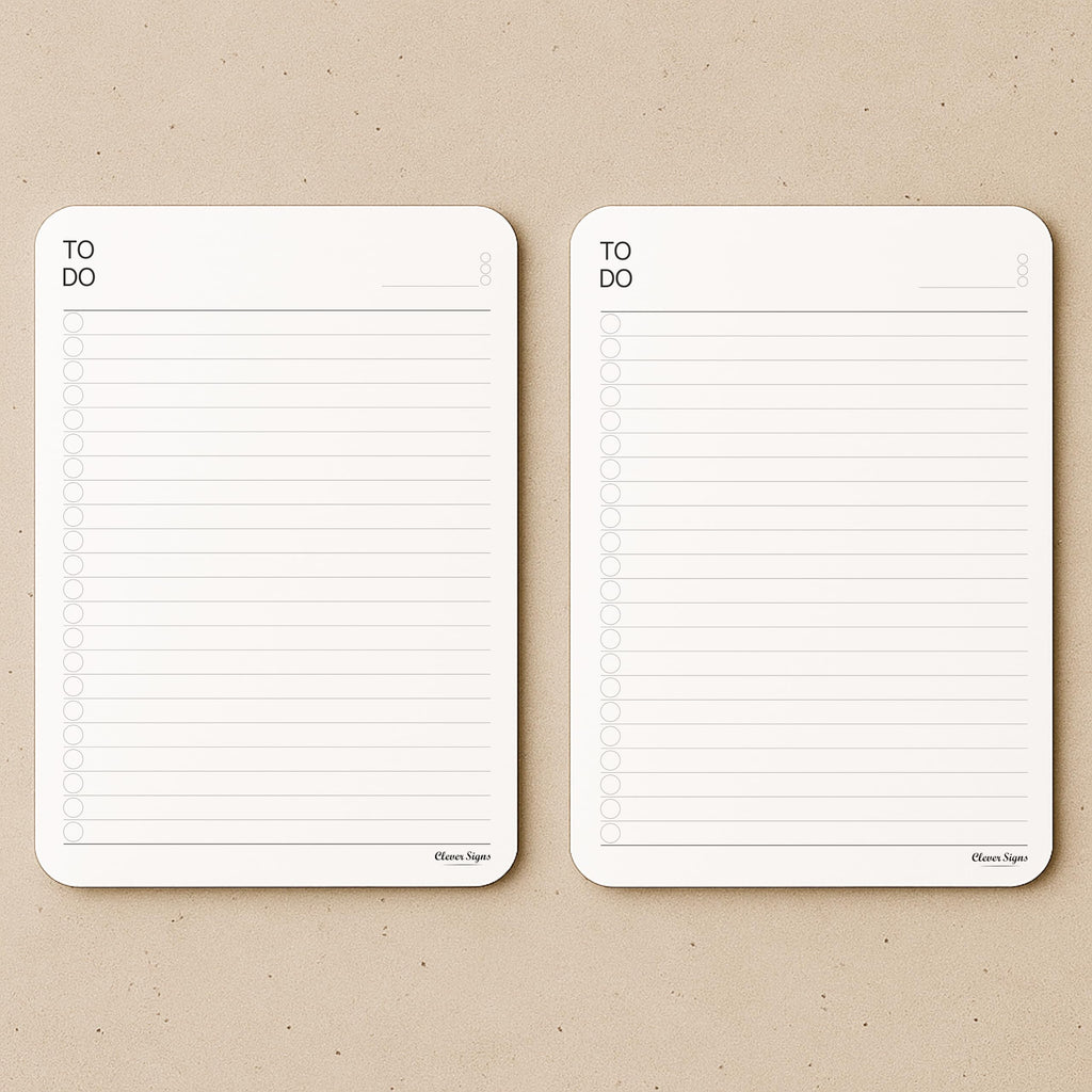 To Do List Notepad – (2 Pack, 50 Sheets Each) A5 Size (8.3"x5.8") Premium Thick Paper With Cardboard Back Support, Undated Daily Planner Notepad, Daily To Do List Notebook, Ruled Pages, Checkboxes, Deadline Column.