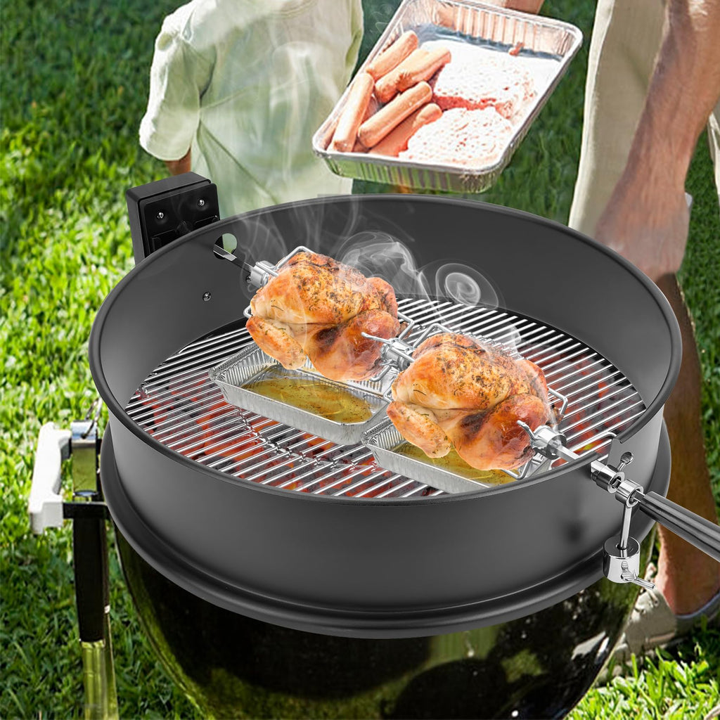 only fire Rotisserie Meat Forks for Most Grills - Include 2pcs 4 Pronged Rotisserie Forks and 1pc Double Sided 4 Pronged Rotisserie Fork