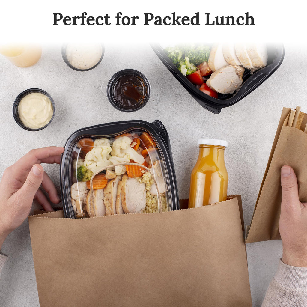 Brown Paper Lunch Bags - [100 Count] - (4 LB) - Recyclable Kraft Paper Bags with Self-Standing Design for Easy Packing - Craft Paper Bags Ideal for Lunches, Snacks & DIY Projects