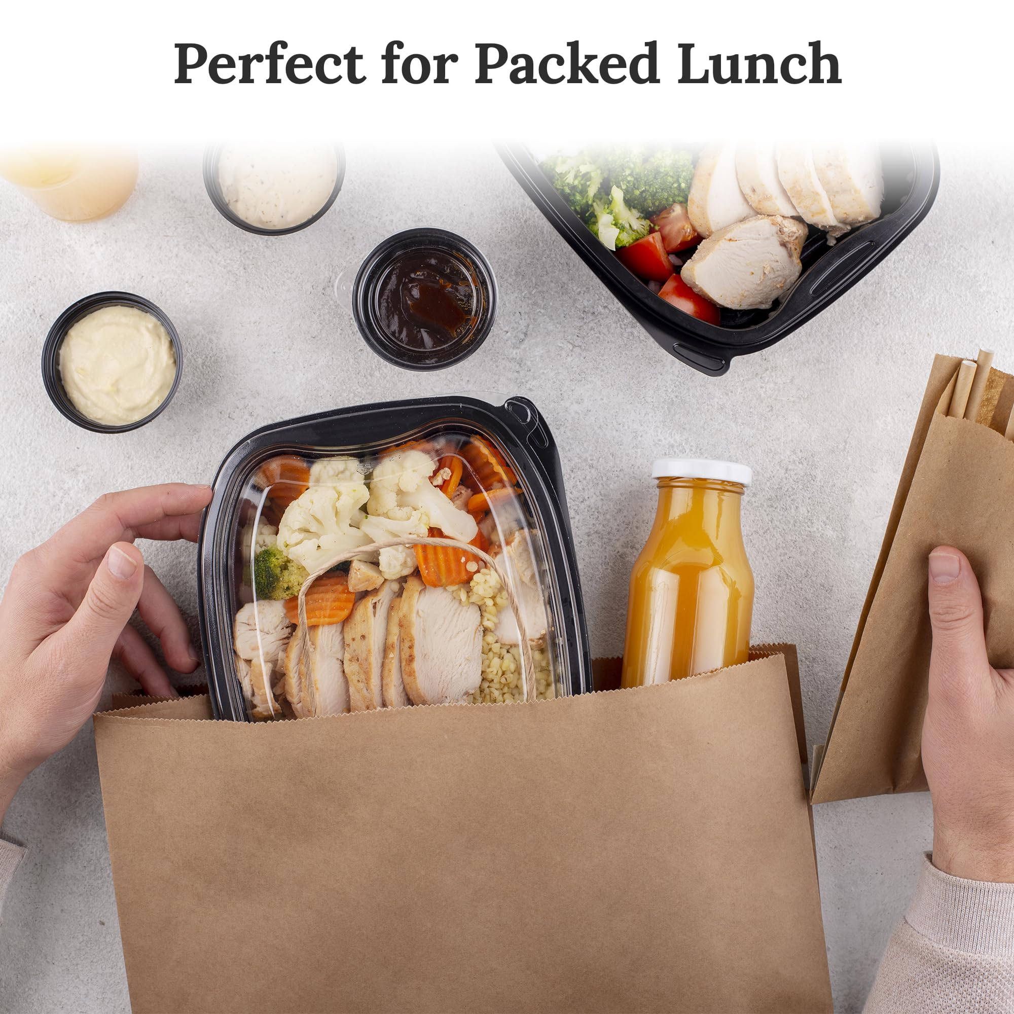Brown Paper Lunch Bags - [100 Count] - (4 LB) - Recyclable Kraft Paper Bags with Self-Standing Design for Easy Packing - Craft Paper Bags Ideal for Lunches, Snacks & DIY Projects