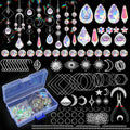 Paifeancodill Crystal Suncatcher Kits, 200 Pcs DIY Sun Catchers Making Hanging Chandelier Crystals Prisms Parts Rainbow Maker Pendants DIY Sun Catchers Beads Indoor Window Garden Decor (Silver)