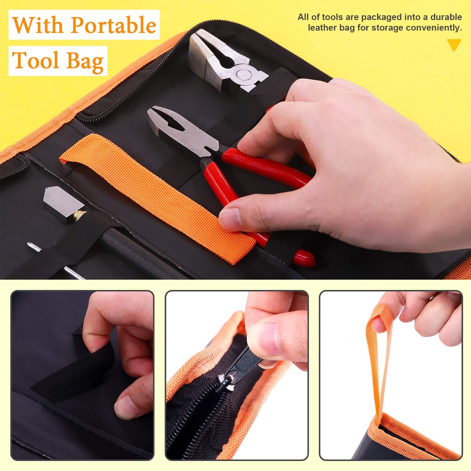 Rustark 3Pcs Premium Glass Running Breaking Pliers and Class Cutter Kit, Heavy Duty Glass Cutting Tool with Rubber Tip, Work Great for Stained Glass, Mosaics, Fusing, Breaking