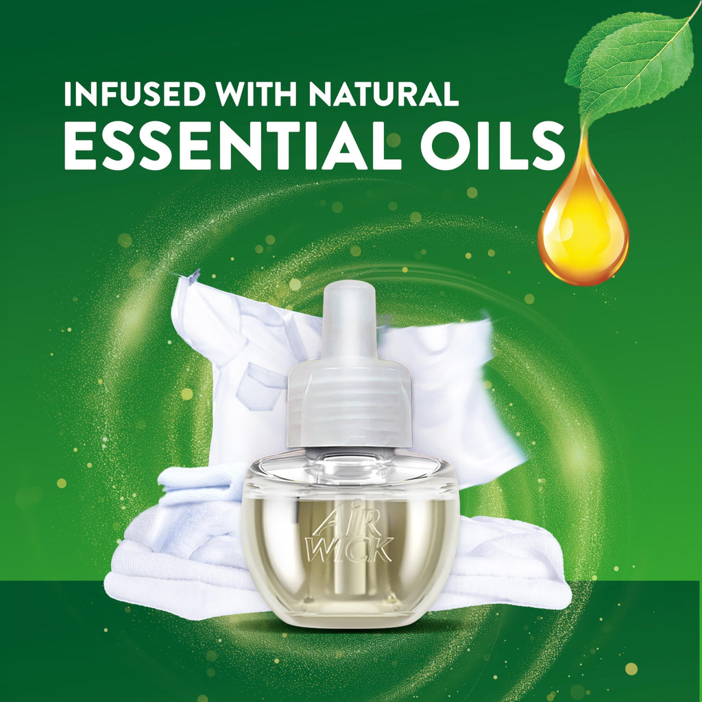 Air Wick Plug In Scented Oil, Fresh Linen, 10 Refills