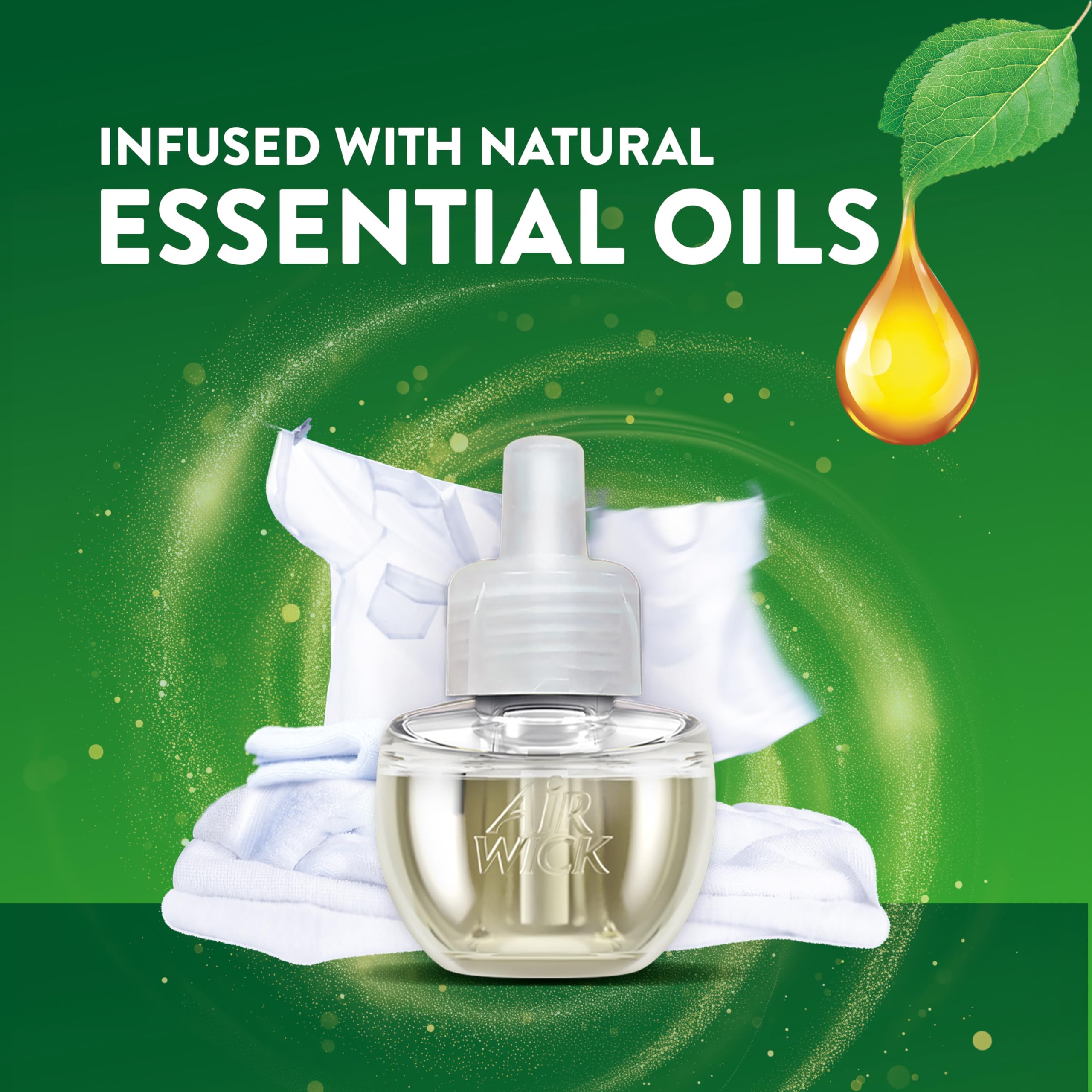 Air Wick Plug In Scented Oil, Fresh Linen, 10 Refills