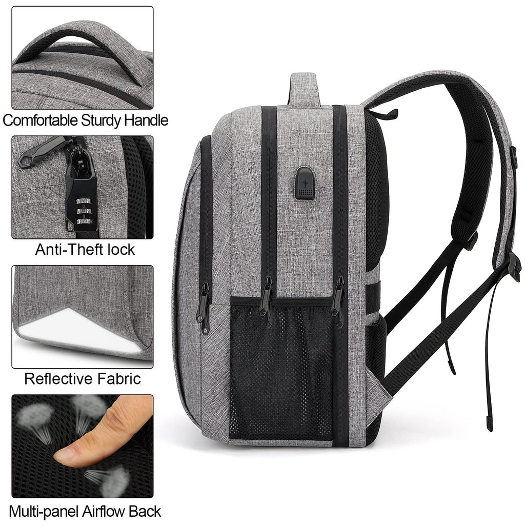 Laptop Backpack for Men,Water Resistant Travel Laptop Backpack with USB Charging Port,Anti Theft College School Backpack