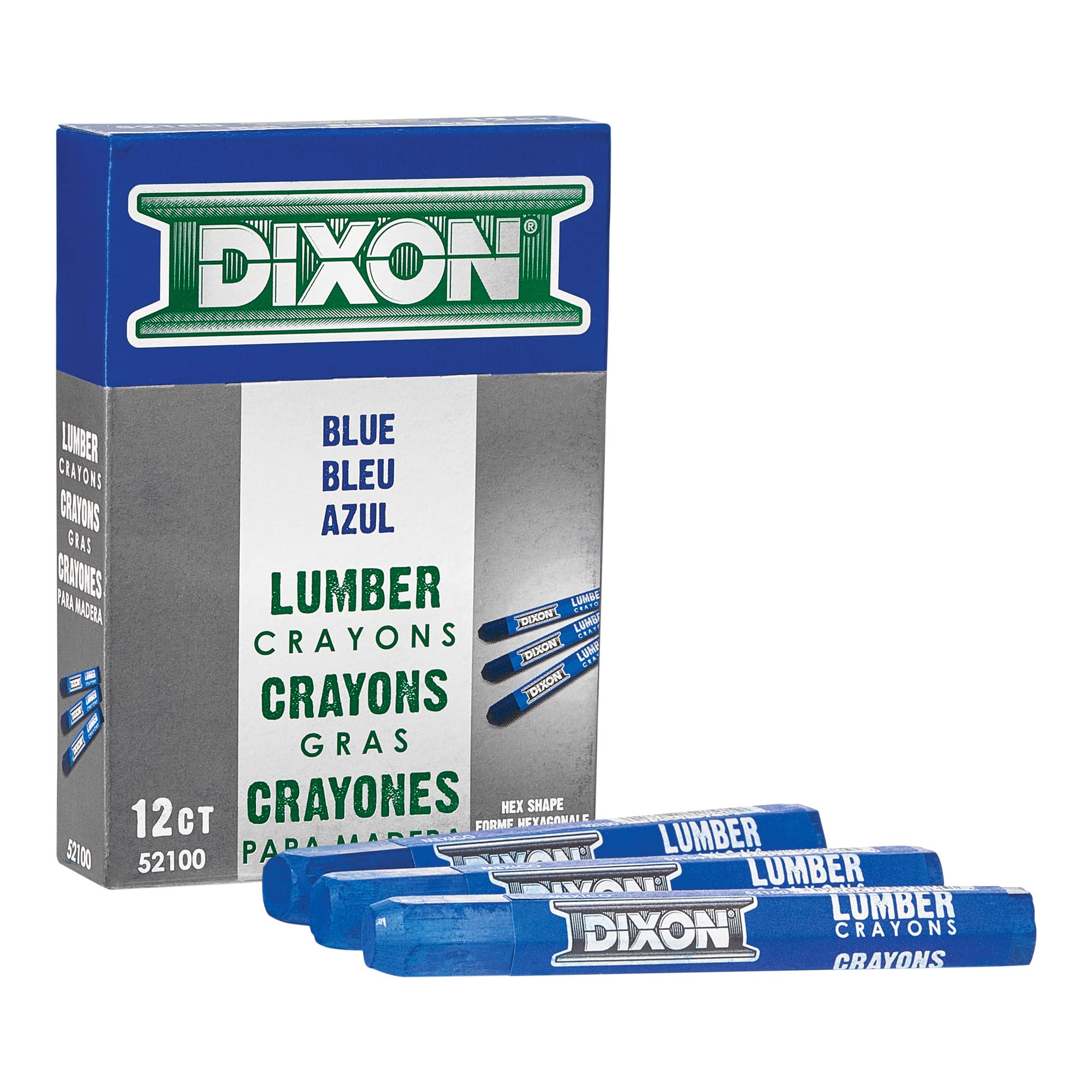 Dixon 52100 Lumber Marking Crayons, Blue, 12-Pack