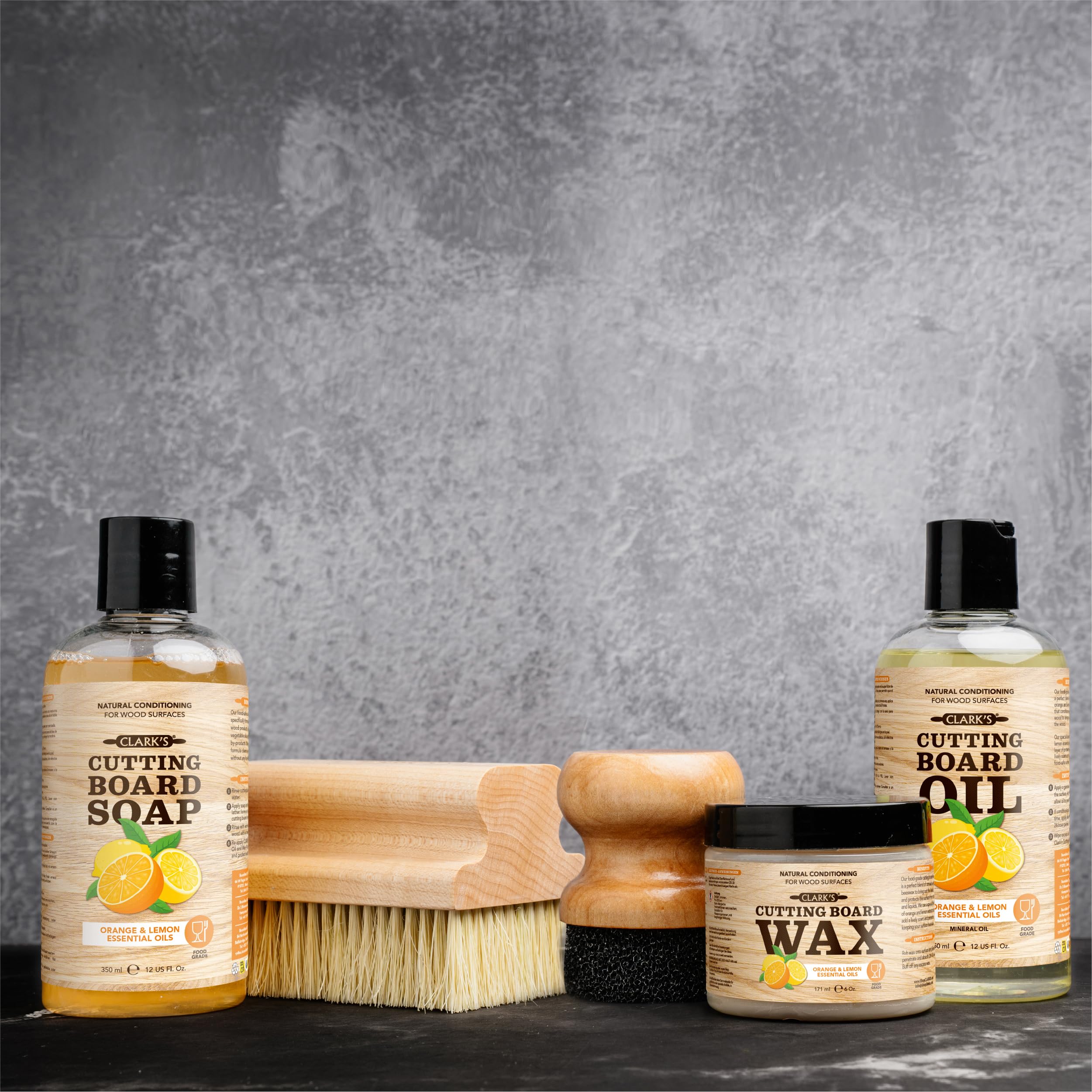 CLARK'S Cutting Board Finish Wax (6oz) | Enriched with Lemon & Orange Oils | Made with Natural Beeswax and Carnauba Wax | Butcher Block Wax