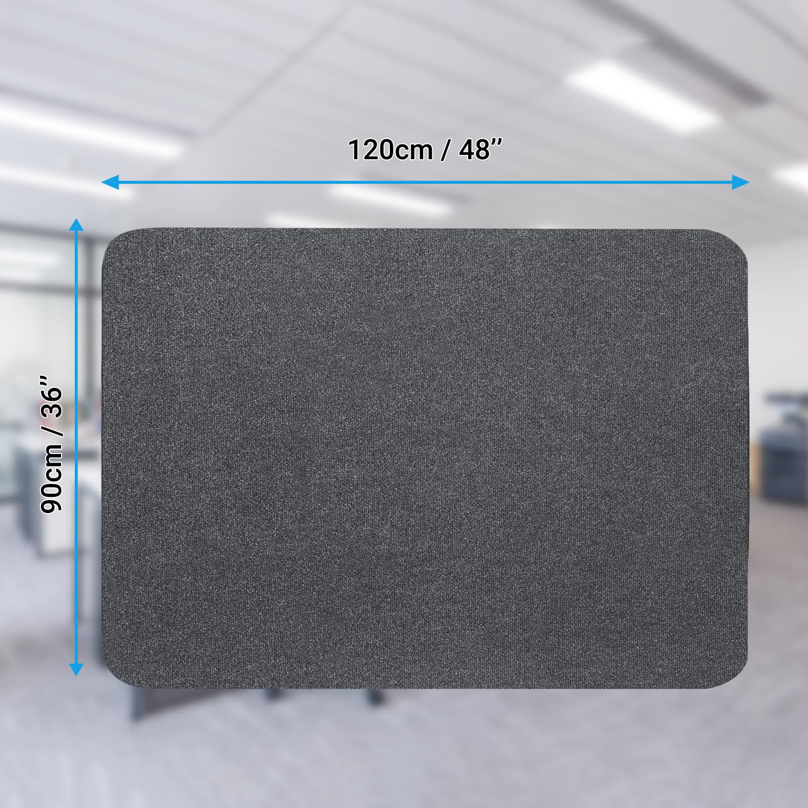 COSYLAND Office Chair Mat, 1/6" Thick 48" x 36" Multi-Purpose Low Pile Desk Chair Mat for Hardwood Floor, Upgraded Version (Grey, 90 * 120CM)