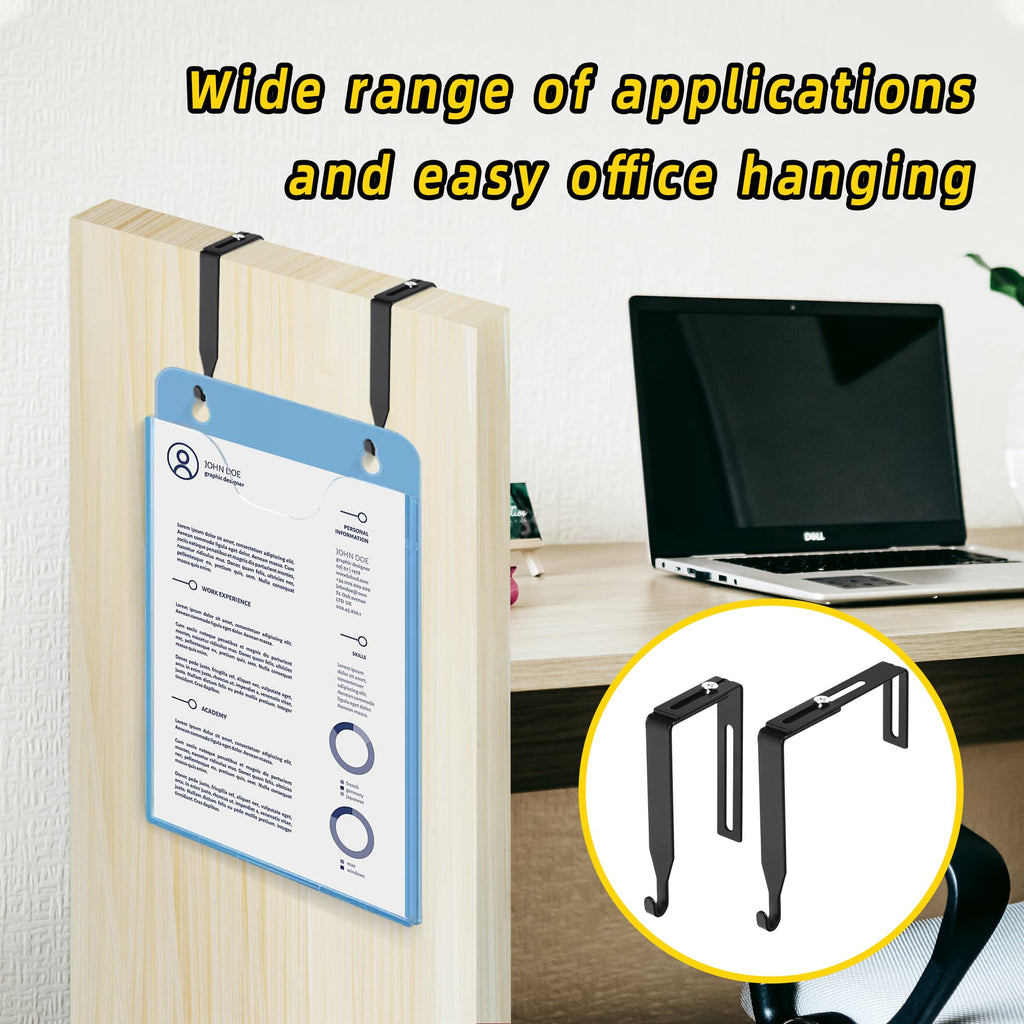 12 Pcs Adjustable Cubicle Wall Hooks Cubicle Hangers- Metal Universal Partition Hanger with Cross Screwdriver- Cubicle Accessories Over The Door Mirror Hook Fit 1.35 to 3.5 In Thick Wall Panels