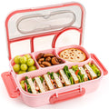 Bento Box Adult Lunch Box with 4-Compartment Leakproof Lunch Containers Microwave and Dishwasher Safe Bento Box with Spoon