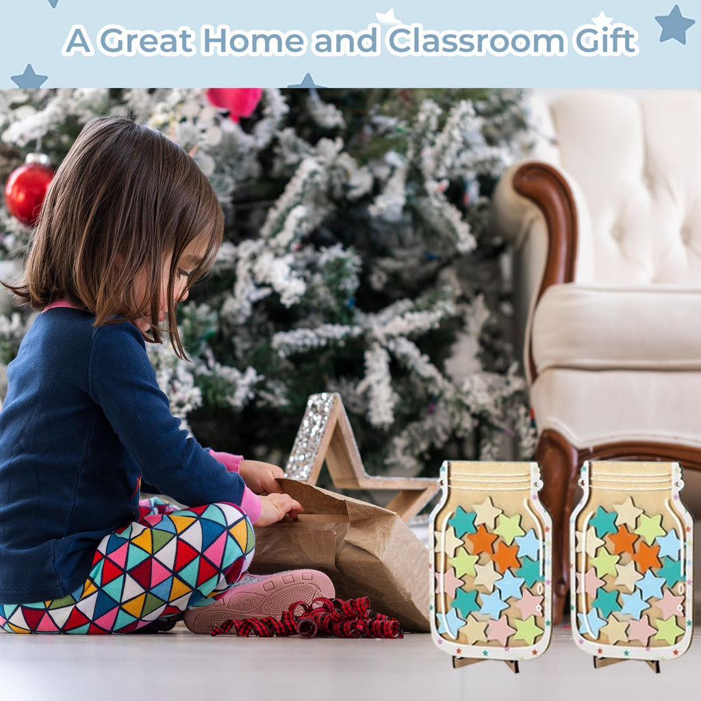 Rolzchoy 2 Pack Star Reward Jar Set, Magnetic Reward Jar for Classroom Reward System, Toddlers Potty Home Training Reward, Kids Incentive Behavior Management for Boys Girls