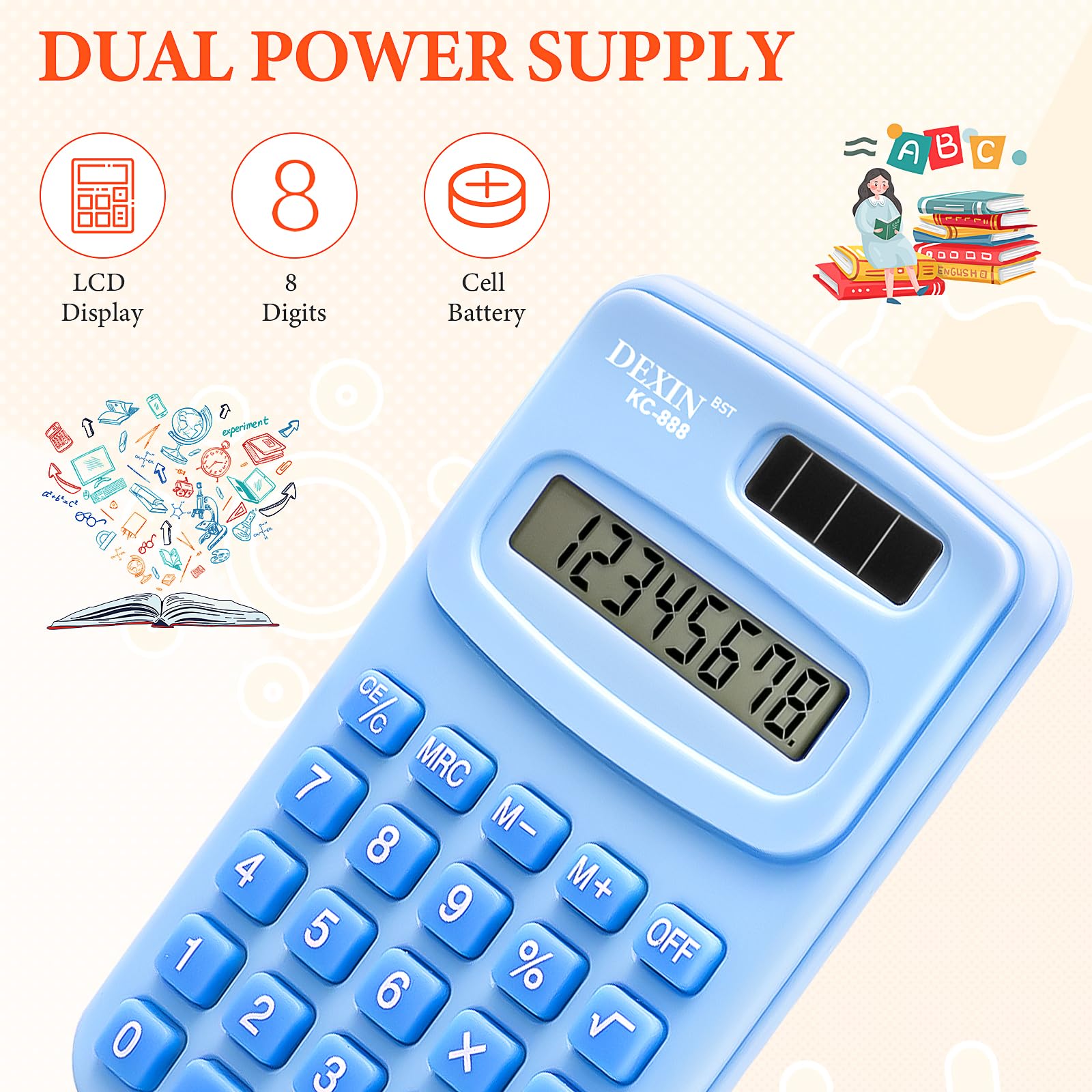 24 Pcs Pocket Calculator Bulk Small Basic Calculator 4 Function Calculators Battery Powered Calculator 8 Digit Display Calculator Pocket Size for Students School Home Office