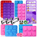 RUGVOMWM Homemade Silicone Dog Treat Molds - Dog Treat Cookie Cutters - Dog Treat CRecipes, Food Grade Silicone Molds for Candy and Dog Ice Cubs - Set of 15, Purple
