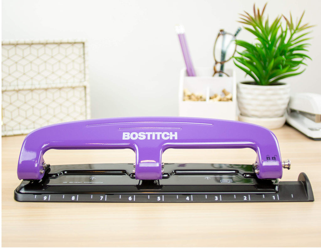 PaperPro inPRESS 12 Reduced Effort 3-Hole Punch, 12 Sheets, Purple (2105)