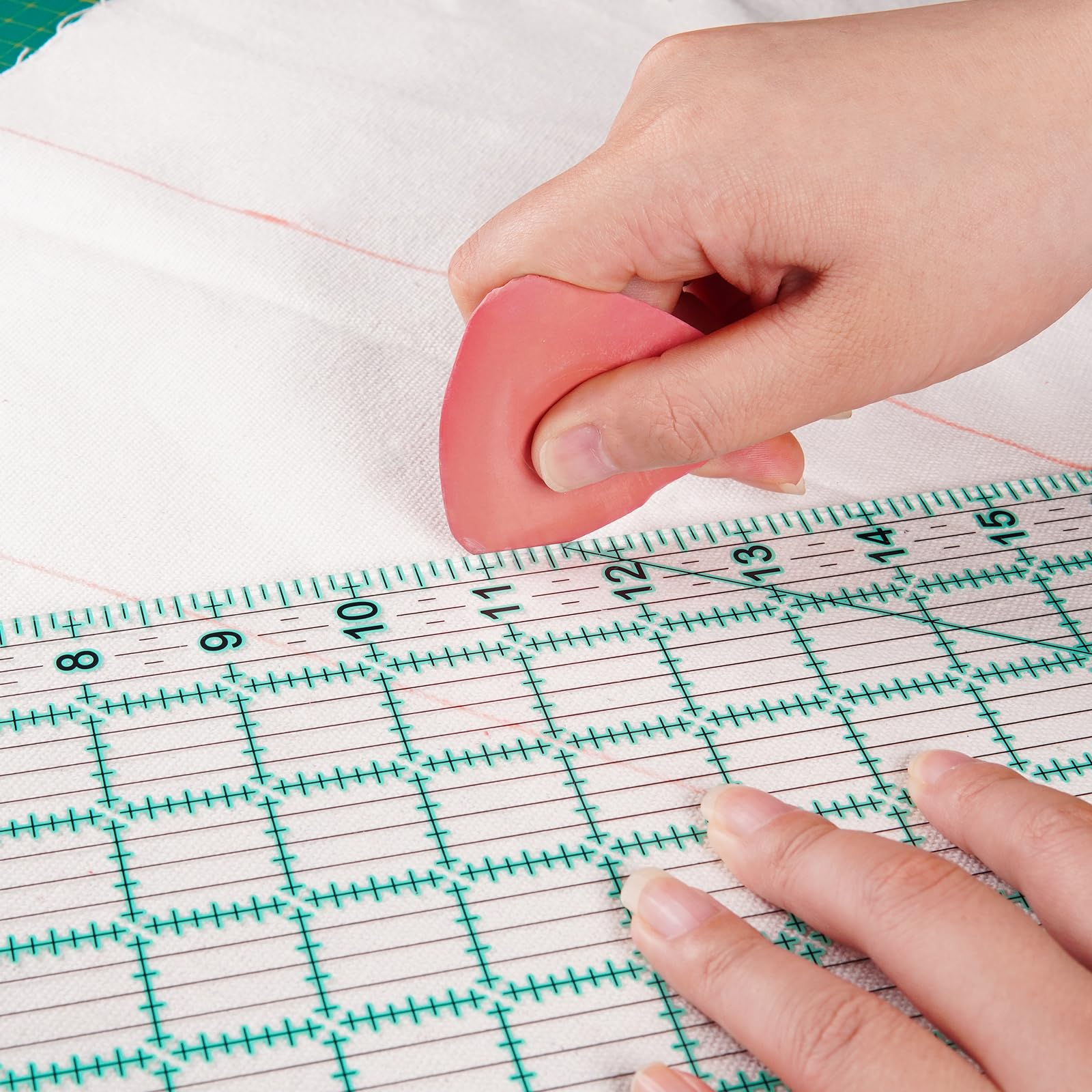 MANUFORE Quilting Ruler 6” x 24” Sewing Acrylic Ruler Anti-Slip Metric Ruler DIY Quilting Tools with Clear Printed Lines for Precise Cutting