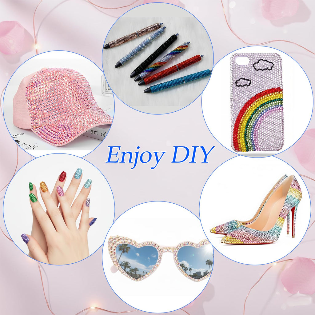 CyanHall Bedazzling Kit with 40 Colors, 32000 Pcs 3mm Flatback Rhinestones Resin Jelly Gems for Bedazzling, Rhinestone Kit with B7000 Glue for Nail Rhinestones, Shoes, Crafts, Diamond Art & DIY Bedazzler Projects
