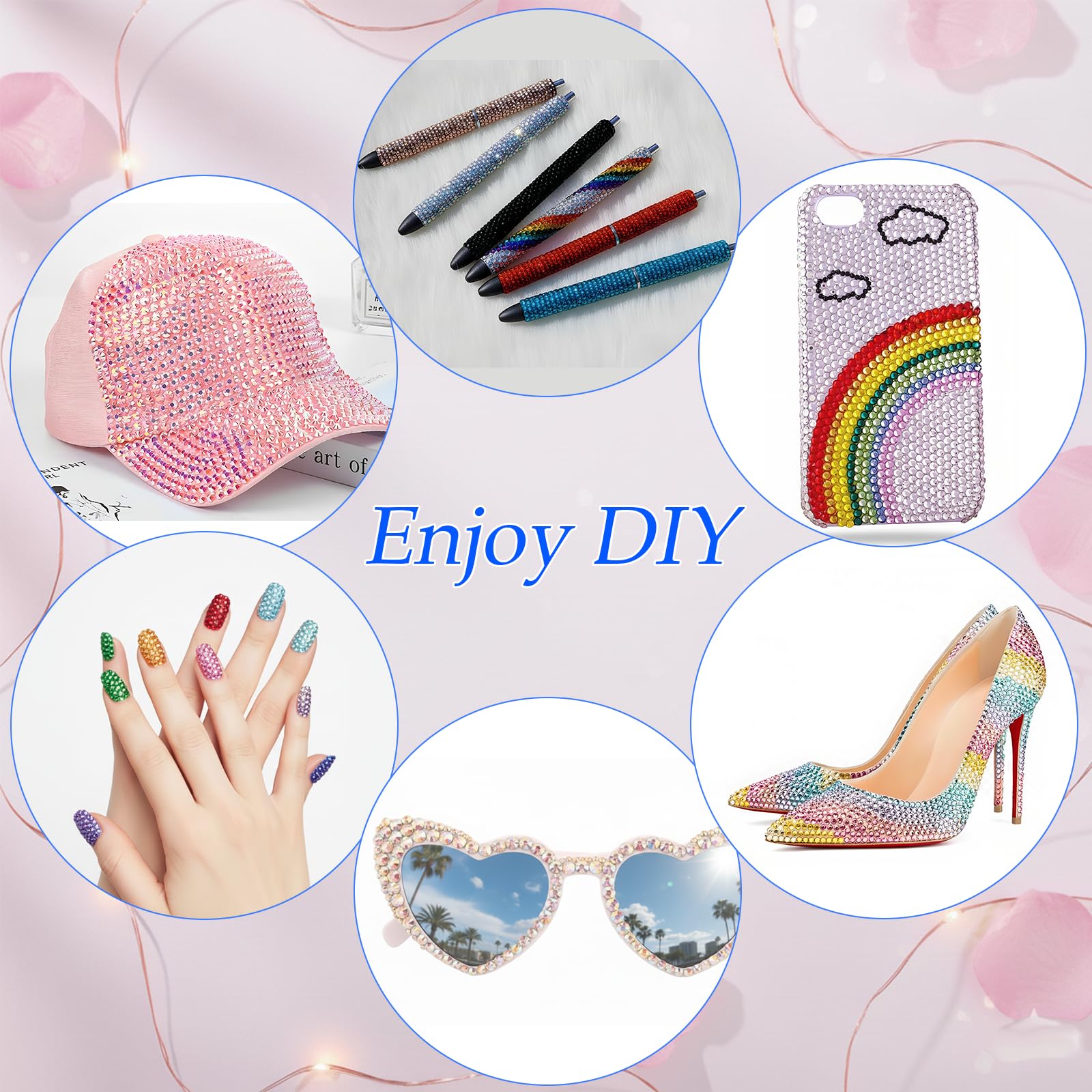 CyanHall Bedazzling Kit with 40 Colors, 32000 Pcs 3mm Flatback Rhinestones Resin Jelly Gems for Bedazzling, Rhinestone Kit with B7000 Glue for Nail Rhinestones, Shoes, Crafts, Diamond Art & DIY Bedazzler Projects
